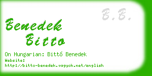 benedek bitto business card